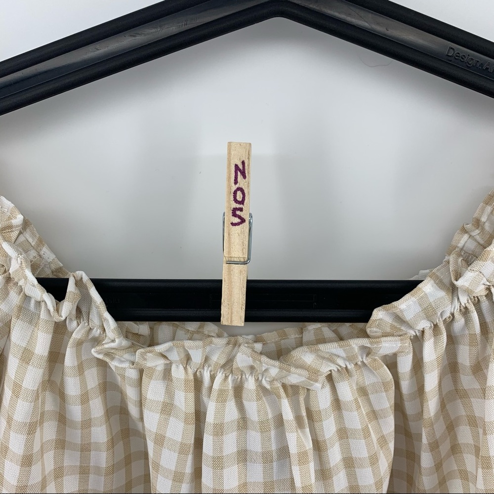 Fashion Union Plaid Dress Off Shoulder Mini - Picture 6 of 8